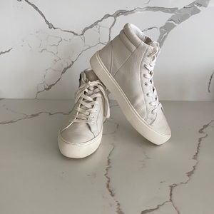UGG off white womens leather high top sneaker